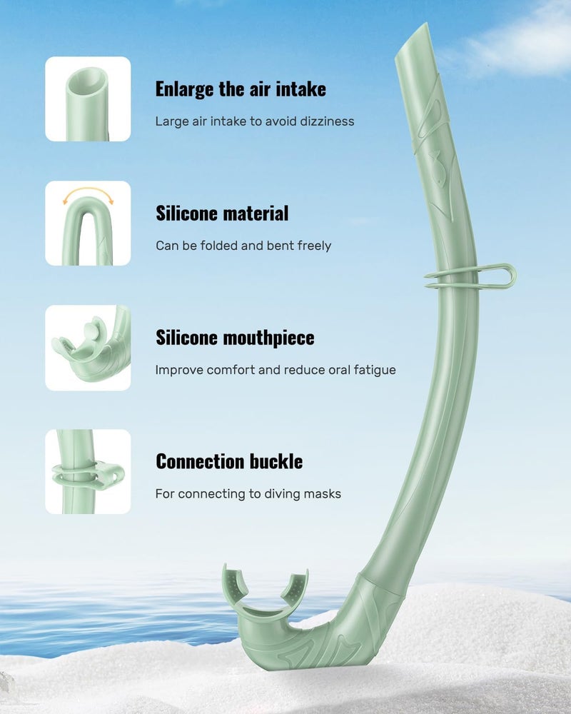 W WSTOO WSTOO Adults Diving Snorkel Breathing Tube Silicone Flexible Foldable Snorkel Anti-Drop for Freediving Swim Training,Diving and Scuba Diving,Easy to Carry for Travel - Image 1
